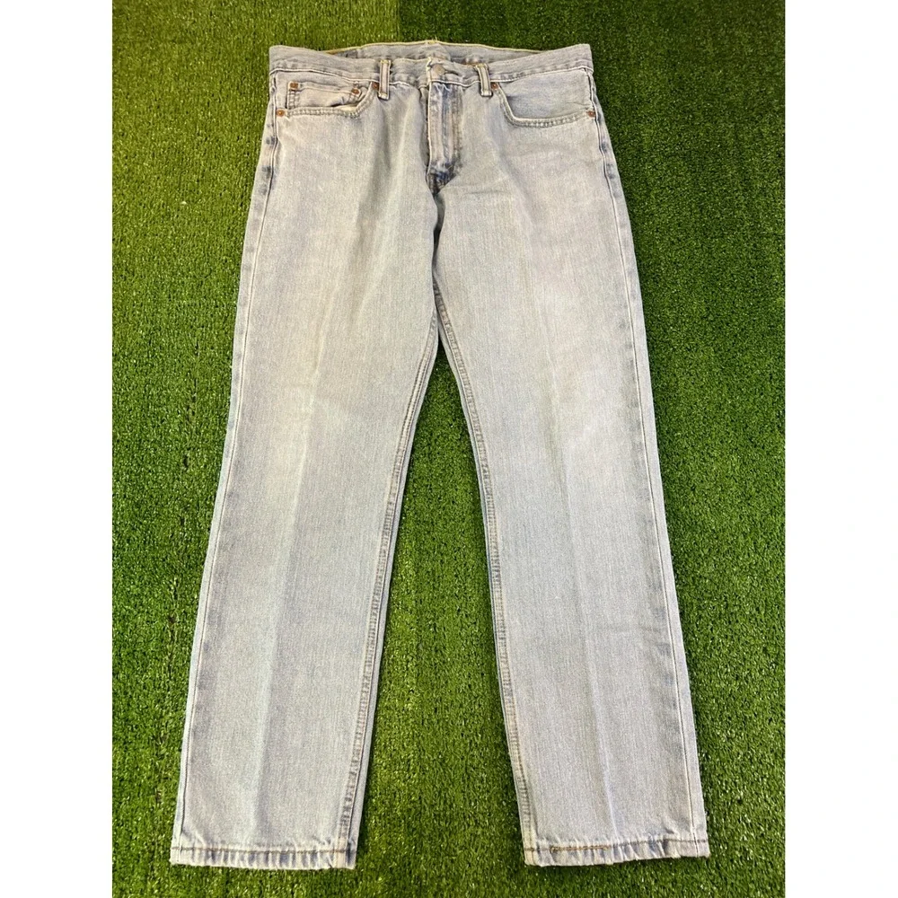 Levis 511 Straight Fit Jeans Mens 36x30 Light Wash Blue Denim Pants 04511-1472